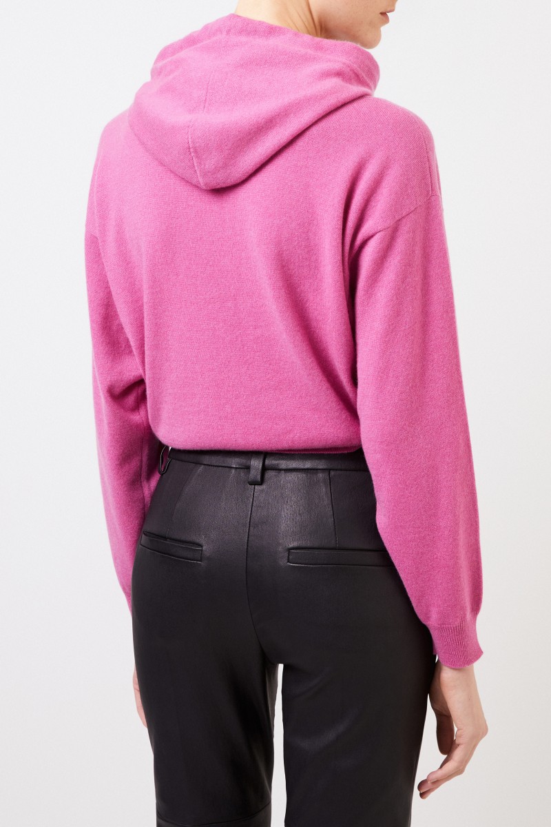 Brunello Cucinelli Cashmere-Pullover mit Kapuze Pink