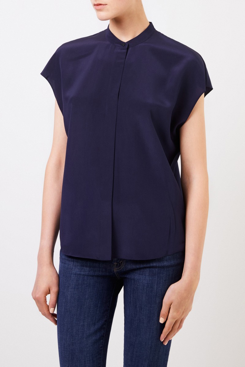 Vince Seiden-Bluse Marineblau