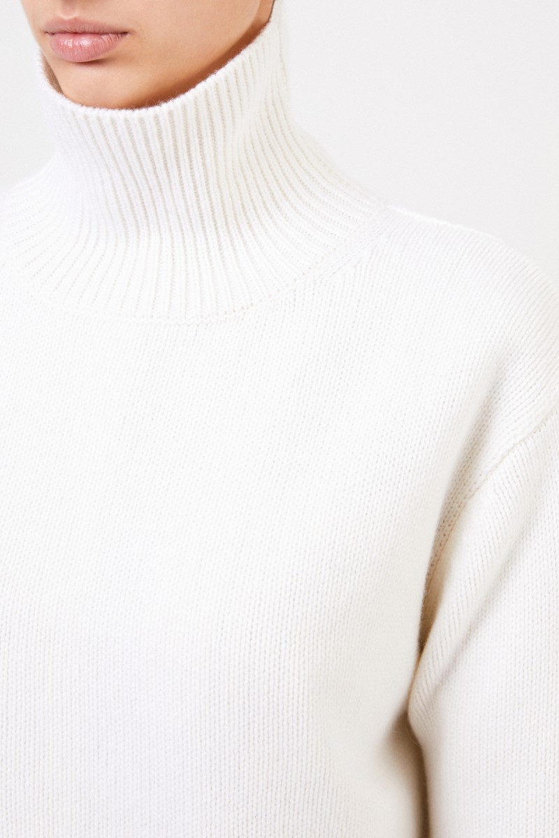 Allude Cashmere-Rollkragenpullover Weiß
