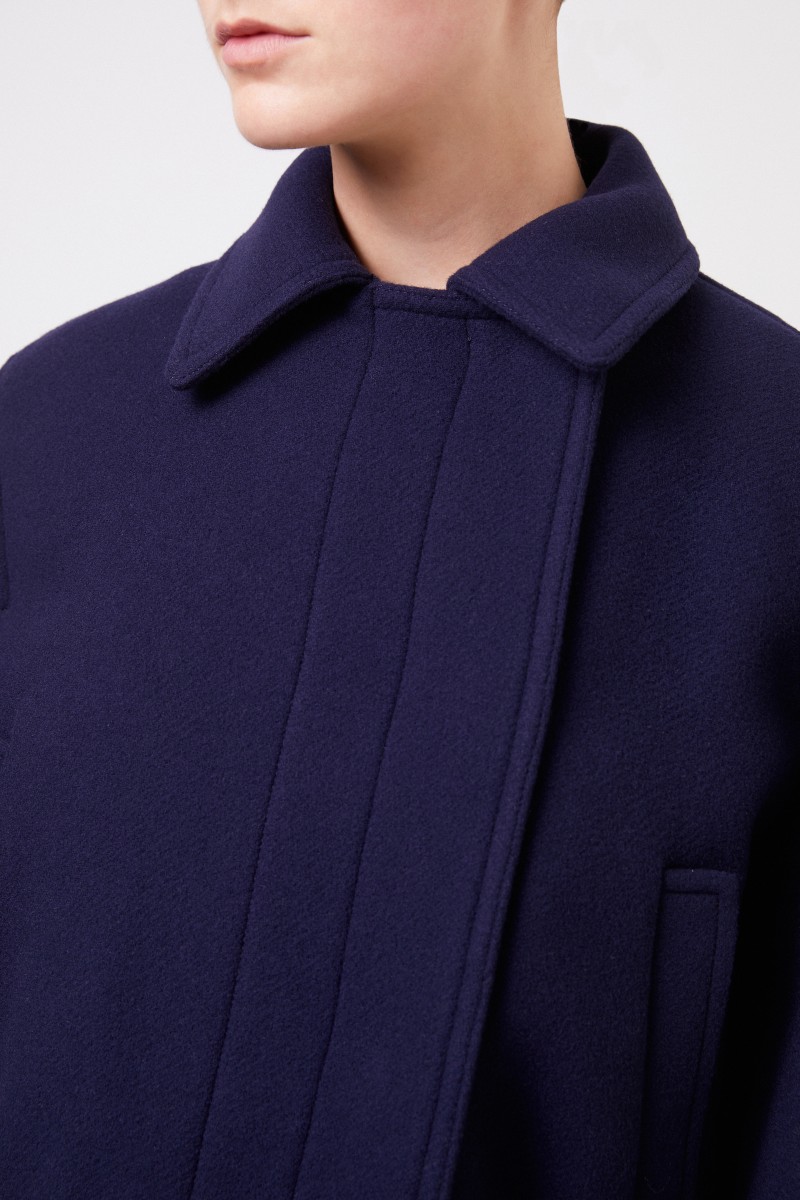 Chloé Kurze Wolljacke Marineblau