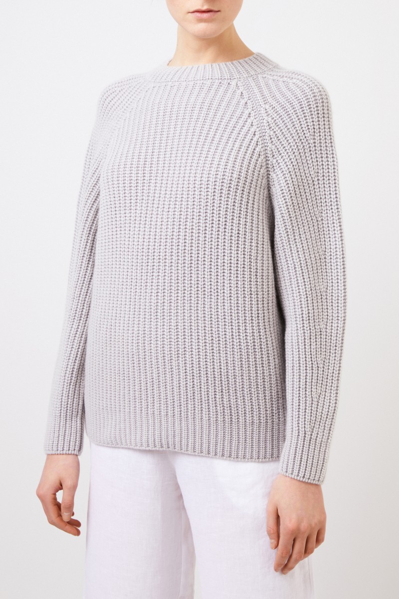 Rippstrick Cashmere-Pullover 'Francisca' Grau