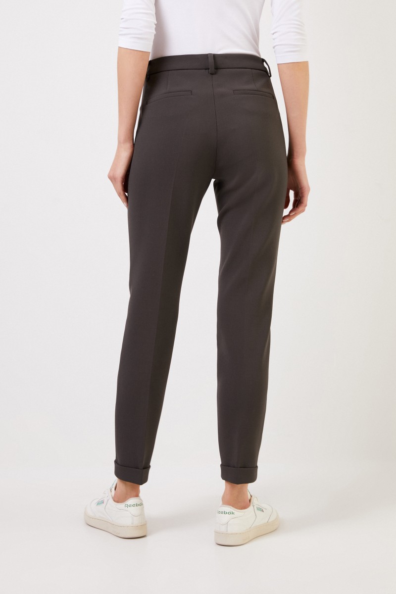 Seductive Hose 'Leni' mit Saumumschlag Khaki