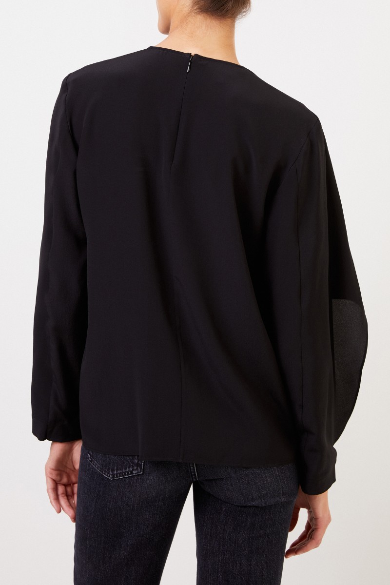 Stella McCartney Zweilagige Seidenbluse Schwarz