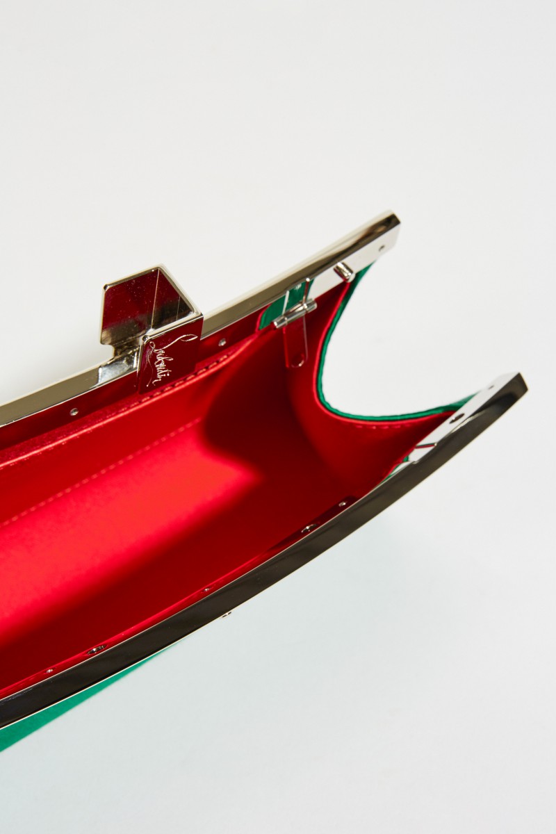 Satin-Clutch 'Palmette' Grün