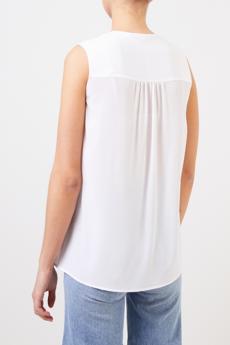 Stella McCartney Seiden-Top 'Mollymook' Weiß
