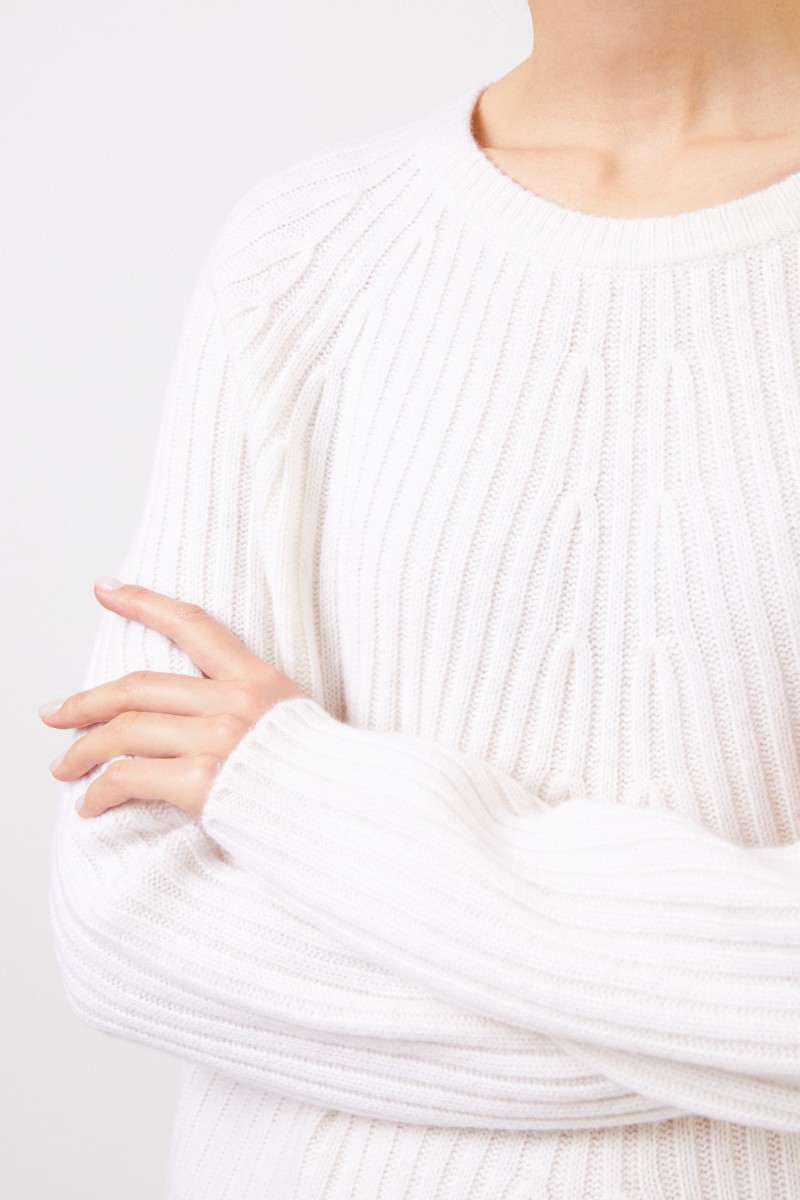 Woll-Cashmere-Pullover Weiß