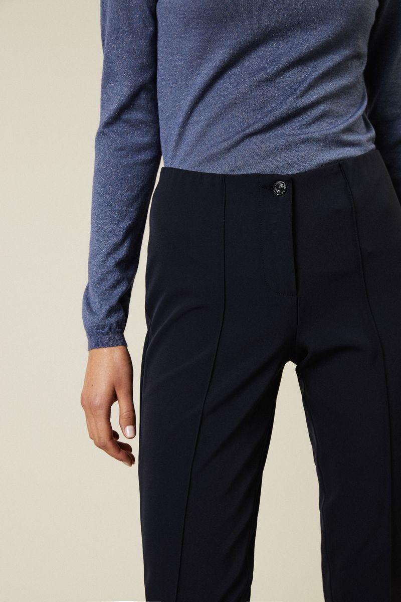 Schmale Stretch-Hose 'Ros' Marineblau