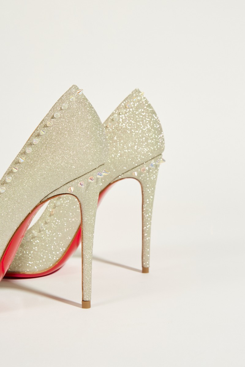 Pump 'Anjalina 100 Glitter Sunset' Silber