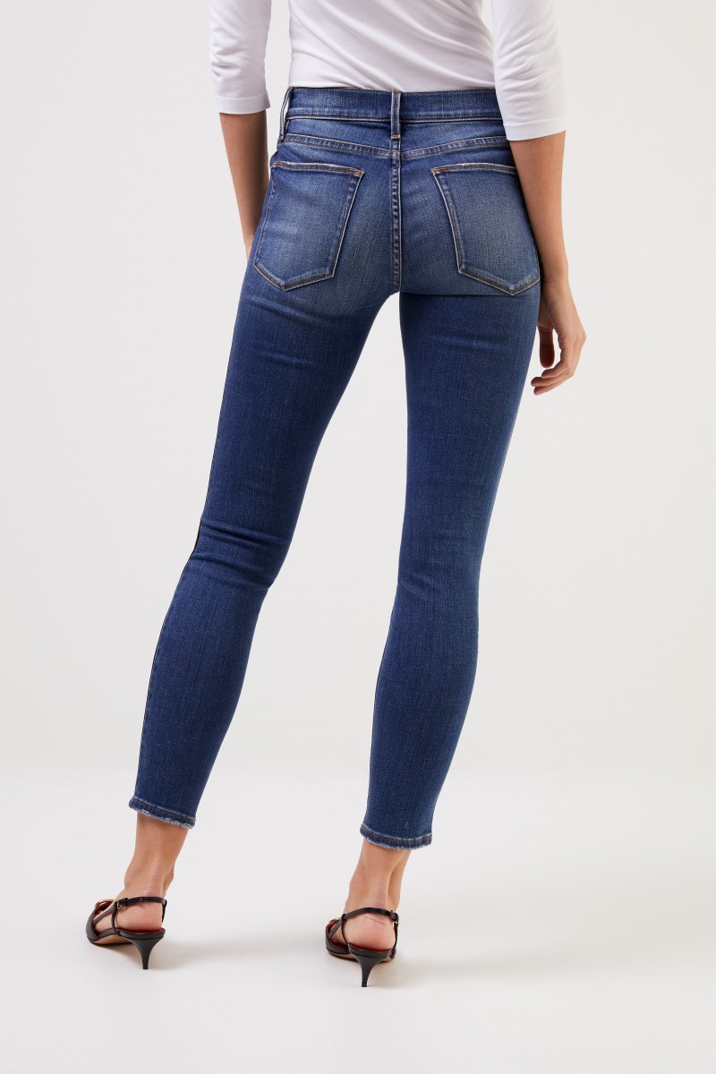 Frame Skinny-Jeans 'Le High Skinny' mit Detail Blau