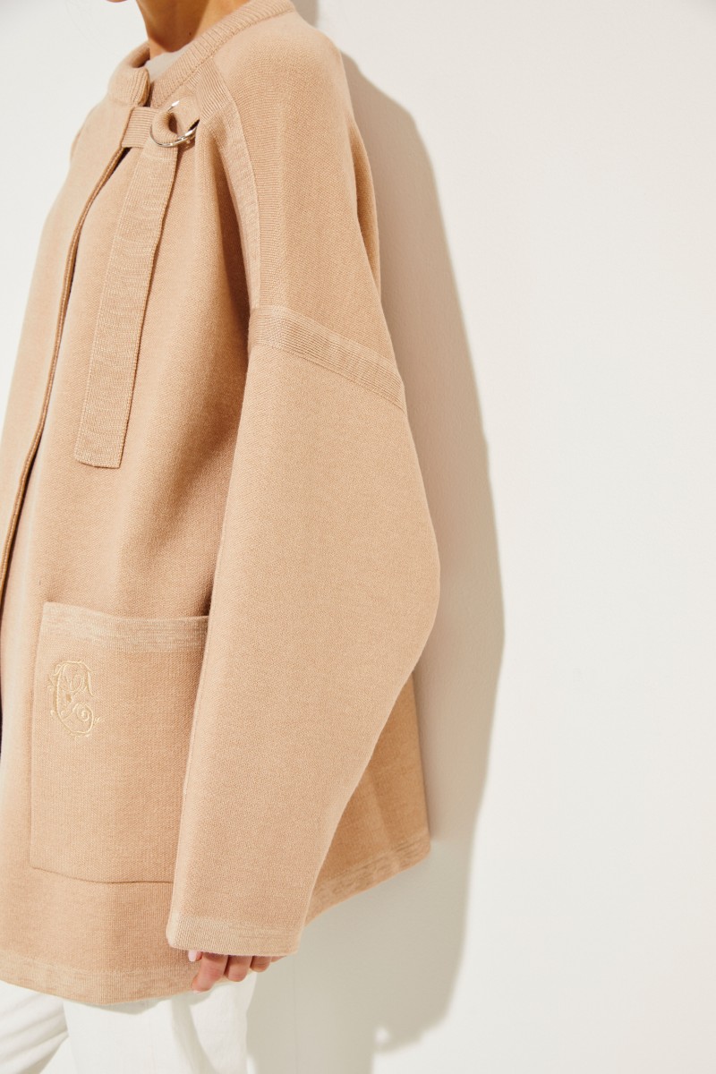 Kurzer Wollmantel Barley Brown