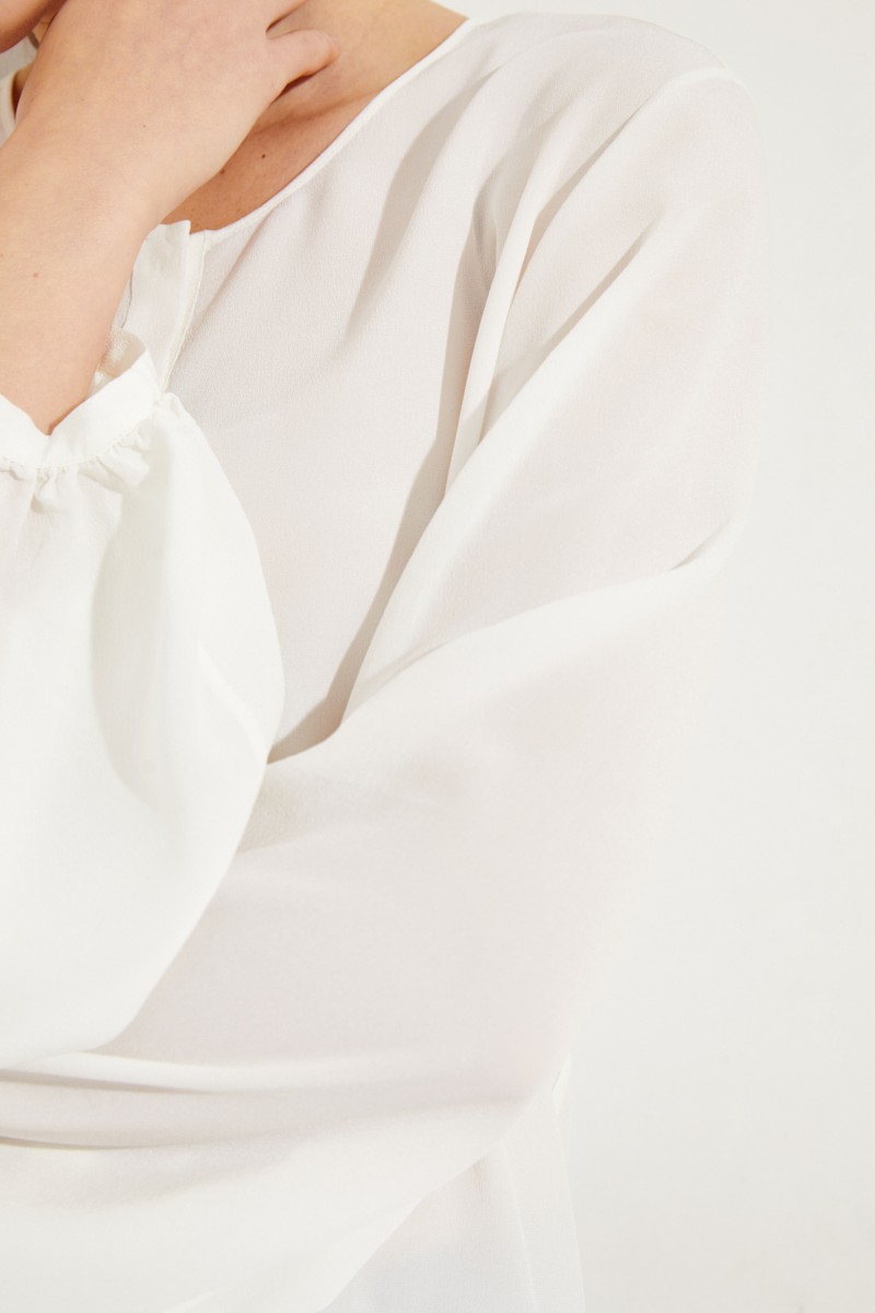 Seidenbluse 'Aerin' Crèmeweiß