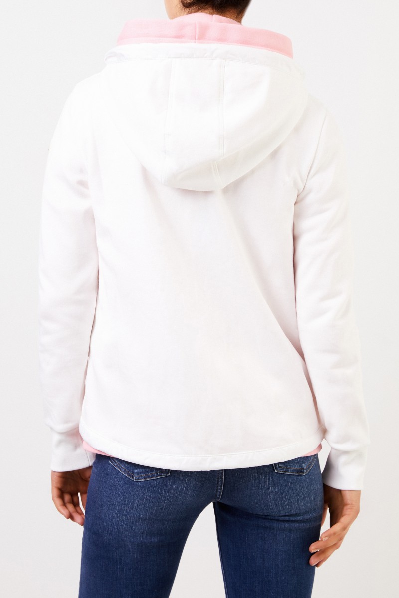 Moncler Daunen-Sweatjacke mit Kapuze Weiß