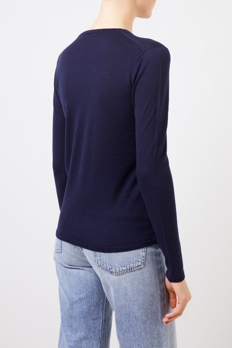 Iris von Arnim Feinstrick Cashmere-Pullover 'Ivastone' Marineblau