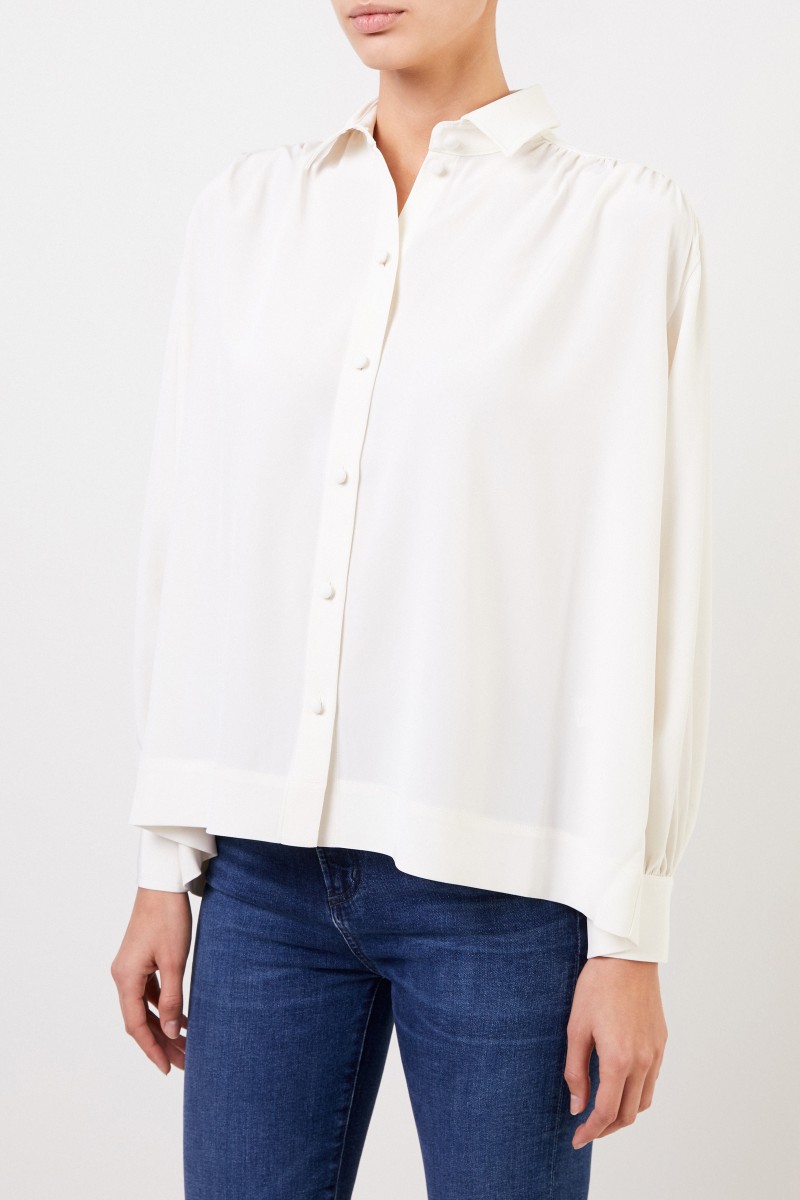 Co Bluse mit Raffungen Crème