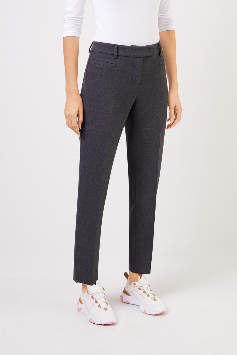 Cappellini Klassische Hose mit Schlitzen Grau
