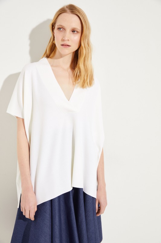 Oversize Woll-Tunika 'Milano' Crème
