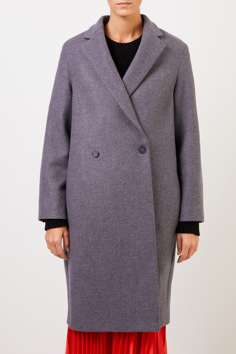 Stella McCartney Langer Woll-Mantel Grau