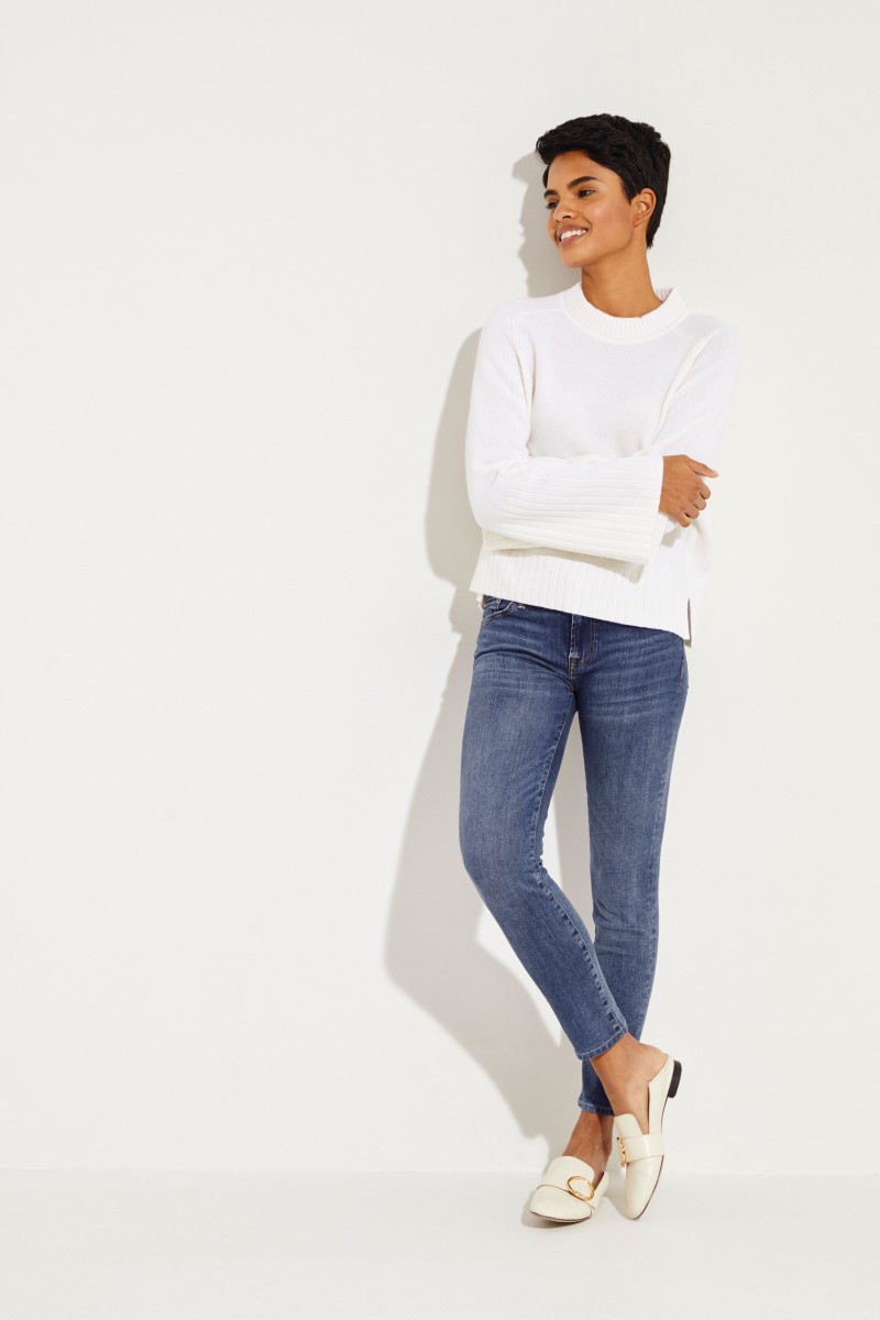 Mid-Rise Skinny Jeans 'Roxanne' Blau