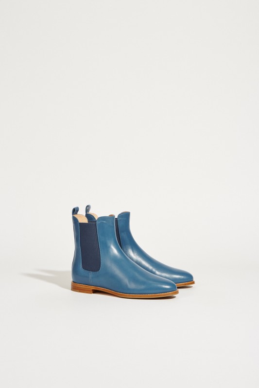 Leder-Chelsea-Boot Blau