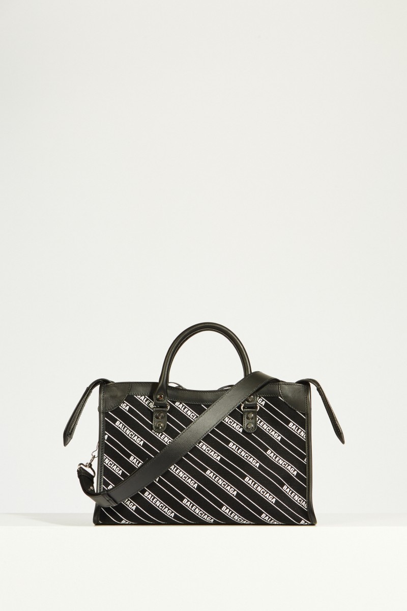 Tasche 'Classic City S' mit Logo Schwarz/Weiß