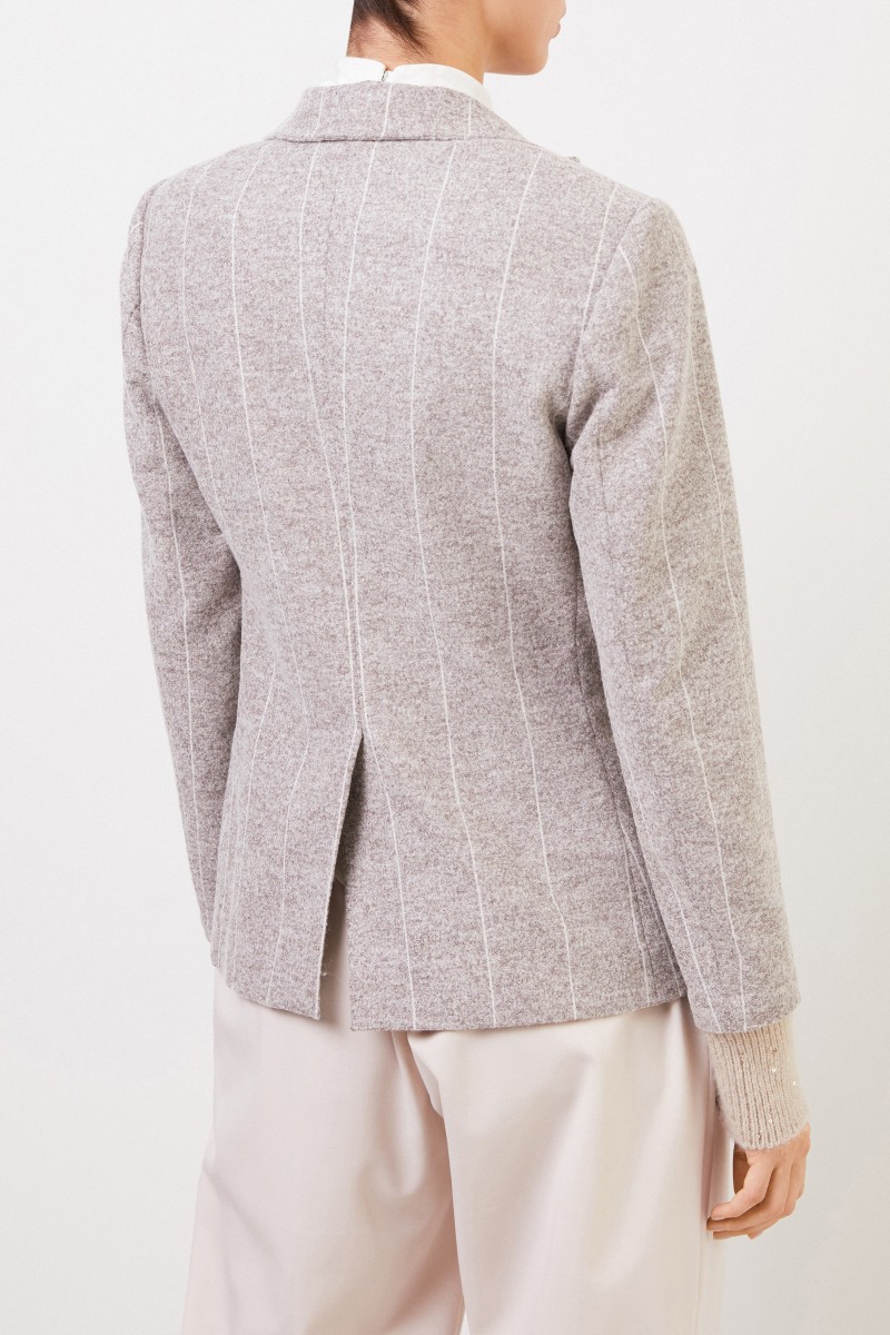 Fabiana Filippi Alpaca-Blazer mit Strickdetails Taupe