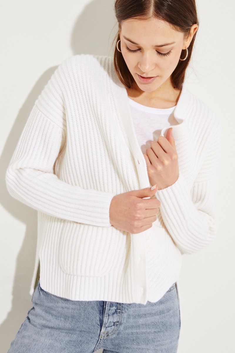 Cashmere-Cardigan Weiß