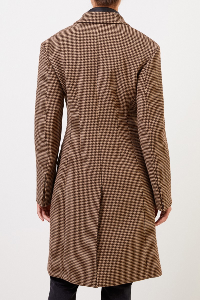 Joseph Woll-Mantel mit Hahnentritt Beige/Schwarz