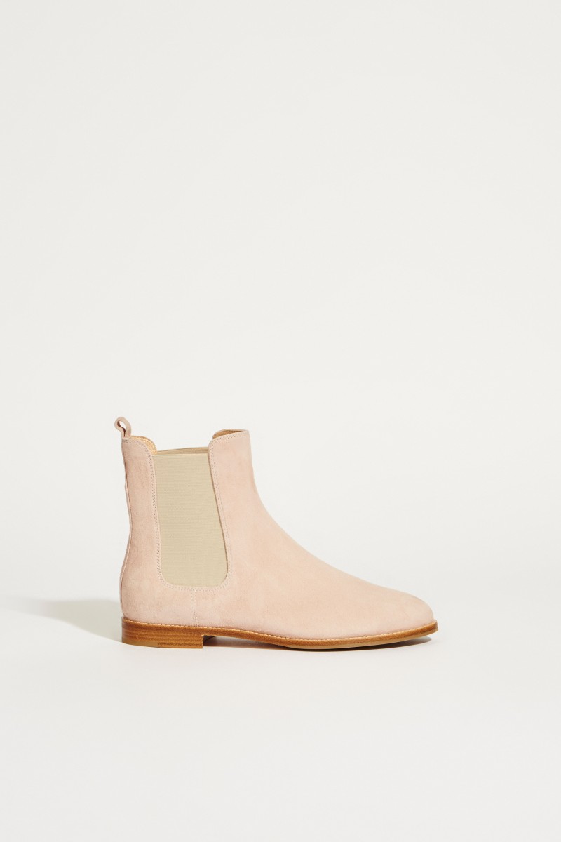 Veloursleder-Chelsea-Boot Rosé