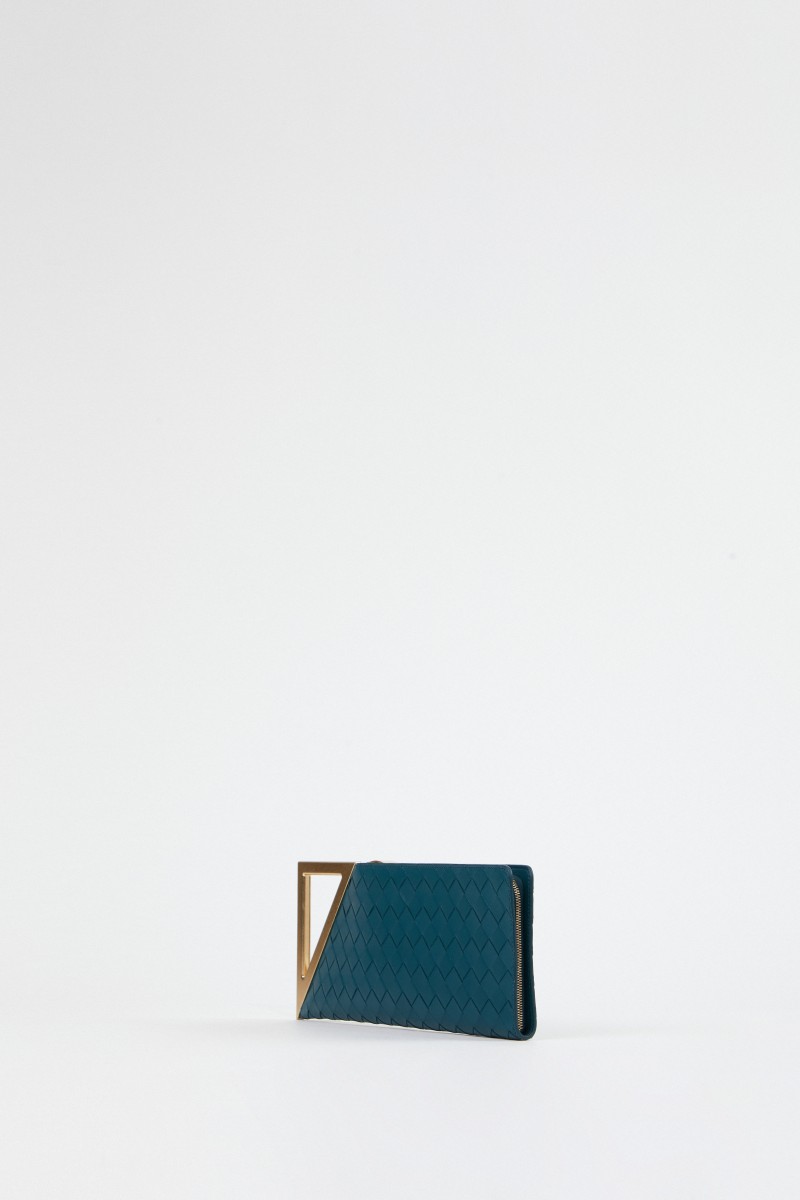 Bottega Veneta Clutch 'BV Rim' Petrol