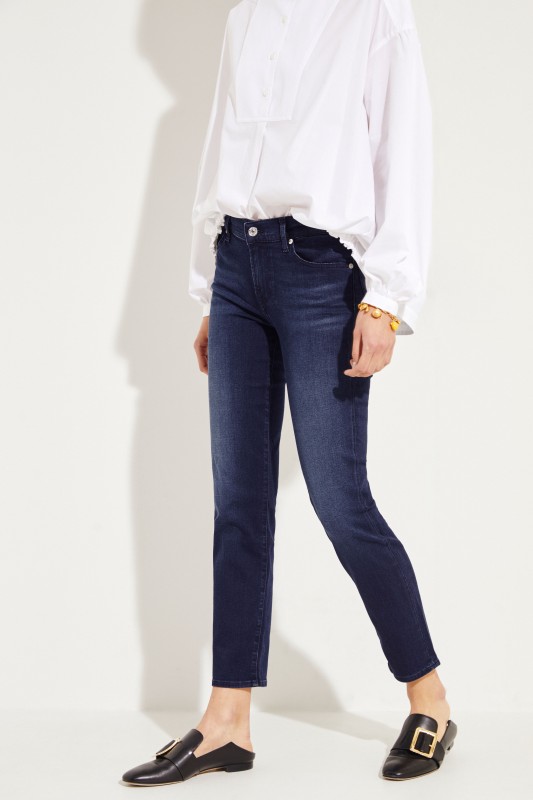 Mid-Rise Skinny Jeans 'Roxanne Crop' Dunkelblau