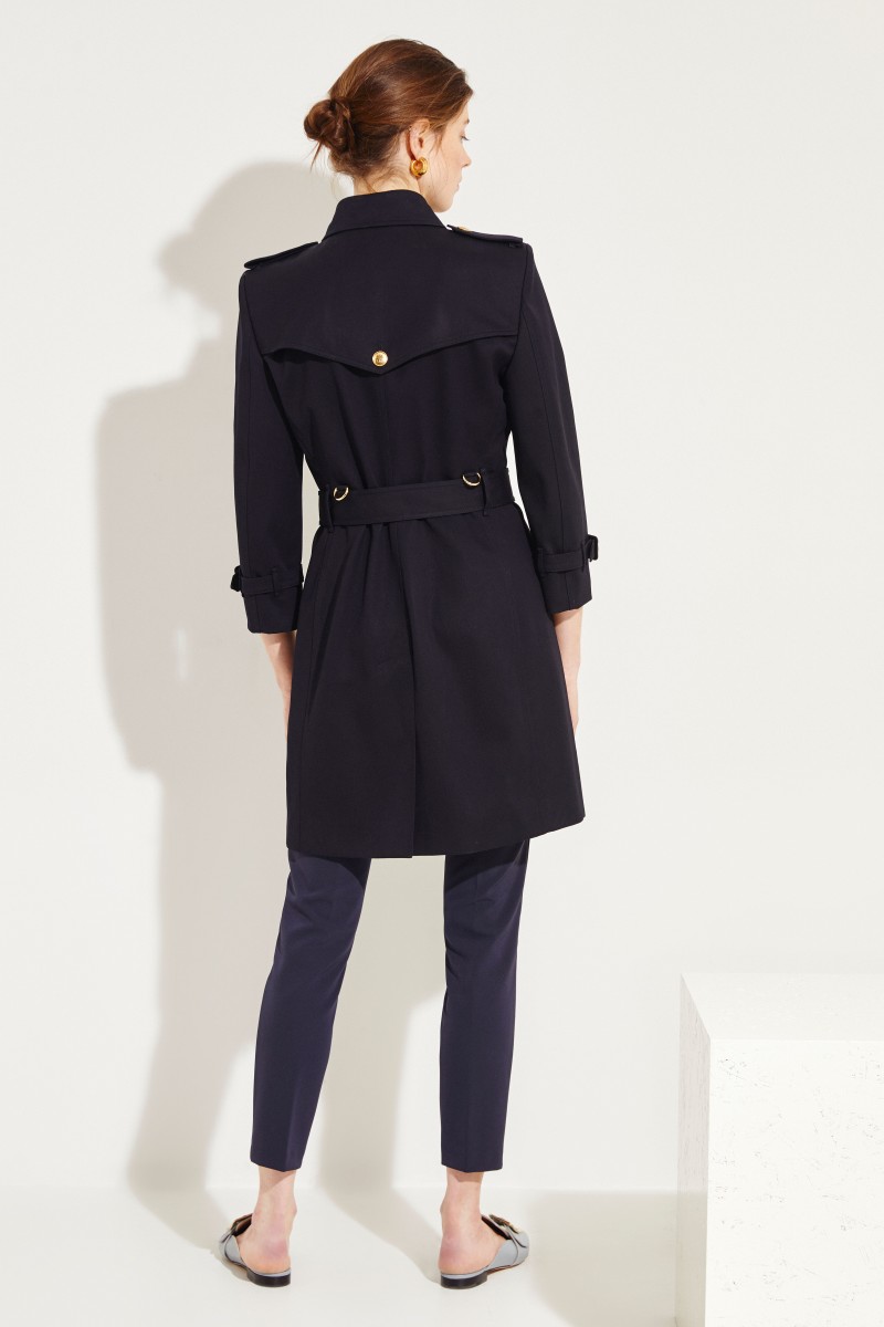 Givenchy Baumwoll-Trenchcoat mit Logo-Knöpfe Blau