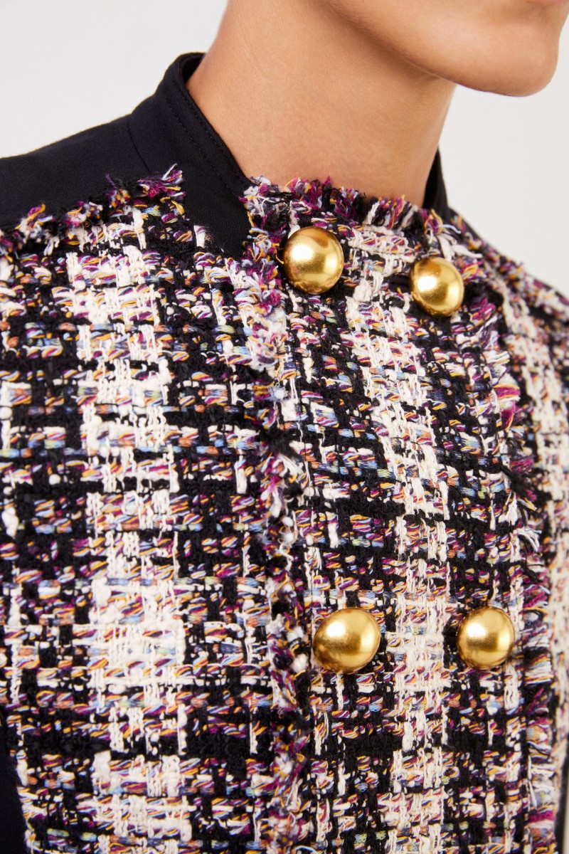 Tory Burch Tweed-Jacke mit Fransen Multi