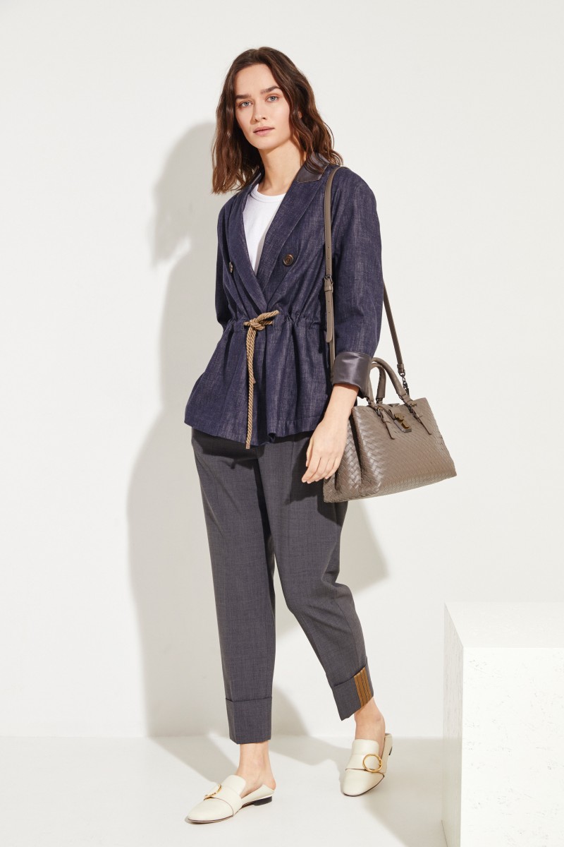 Jeansblazer mit Kordelzug Blau