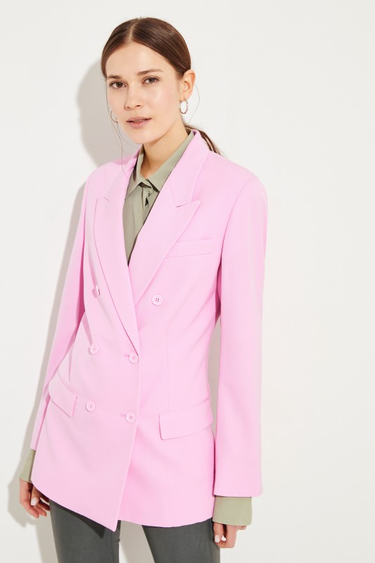 Klassischer Wollblazer Pink
