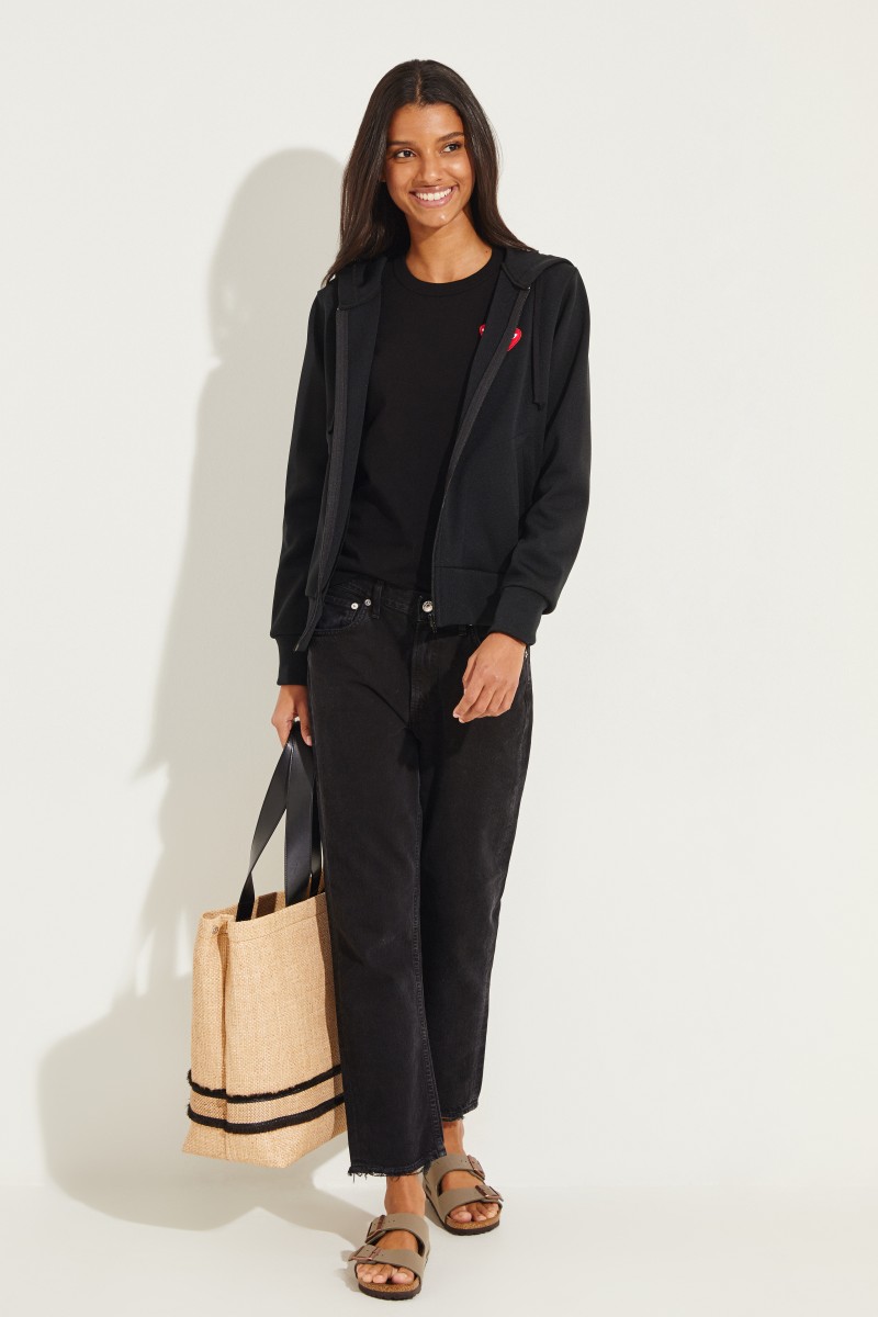 Sweatjacke mit Herz-Emblem Schwarz