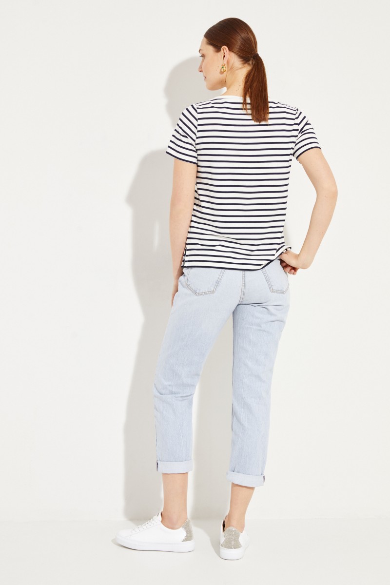 Gestreiftes Shirt Marineblau/Weiß
