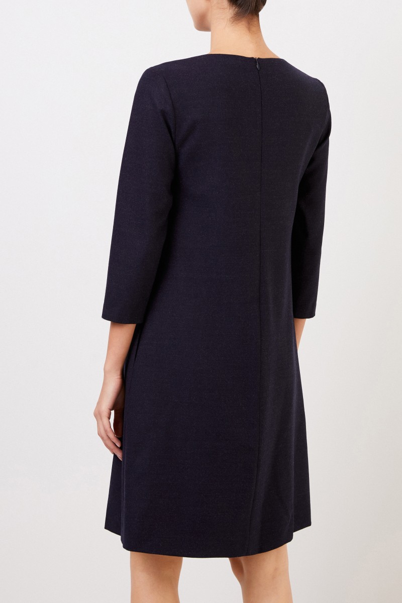 Cappellini Klassisches Woll-Kleid Blau