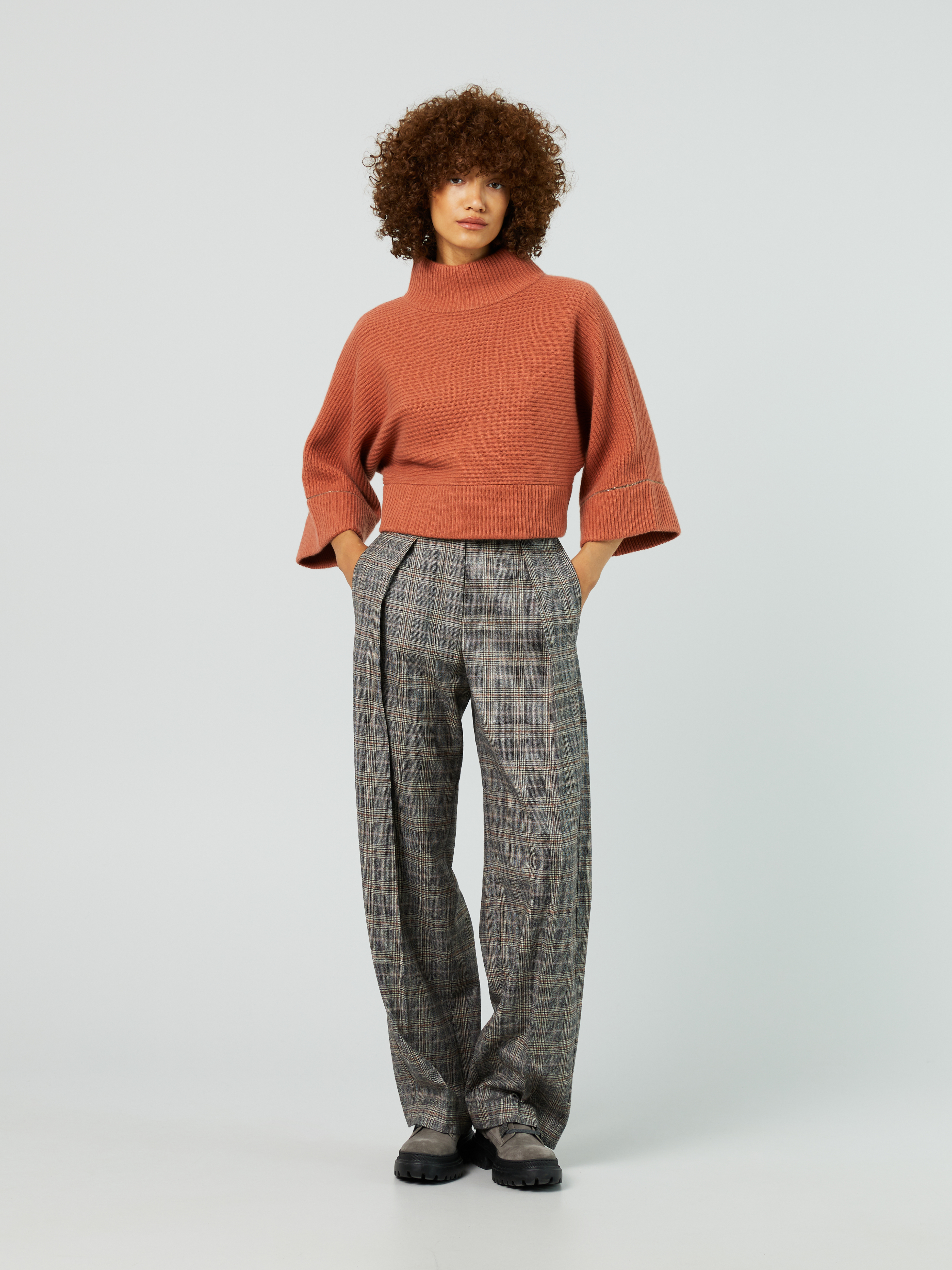 Damen Bekleidung Pullover und Strickwaren Sweatjacken Brunello Cucinelli Cashmere-Pullover Rostbraun 