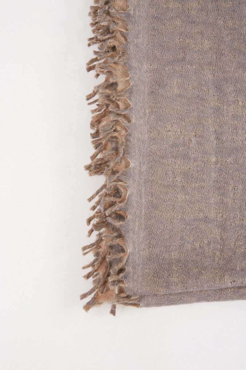 Allude Cashmere-Schal Beige/Grau