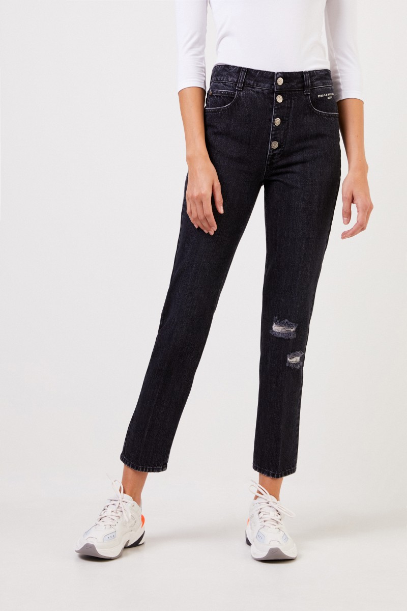 Stella McCartney Jeans im Used-Look Schwarz