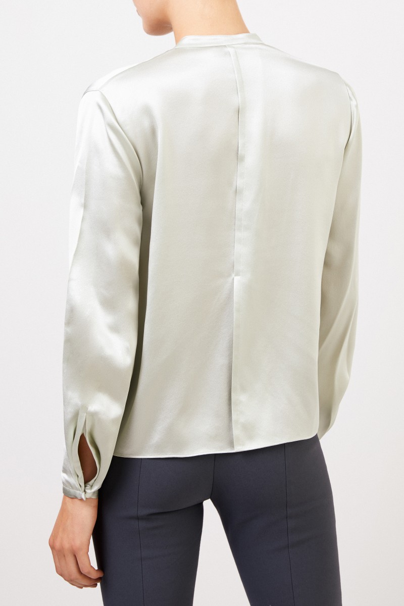Vince Seidenbluse mit Bindedetail Hellgrün