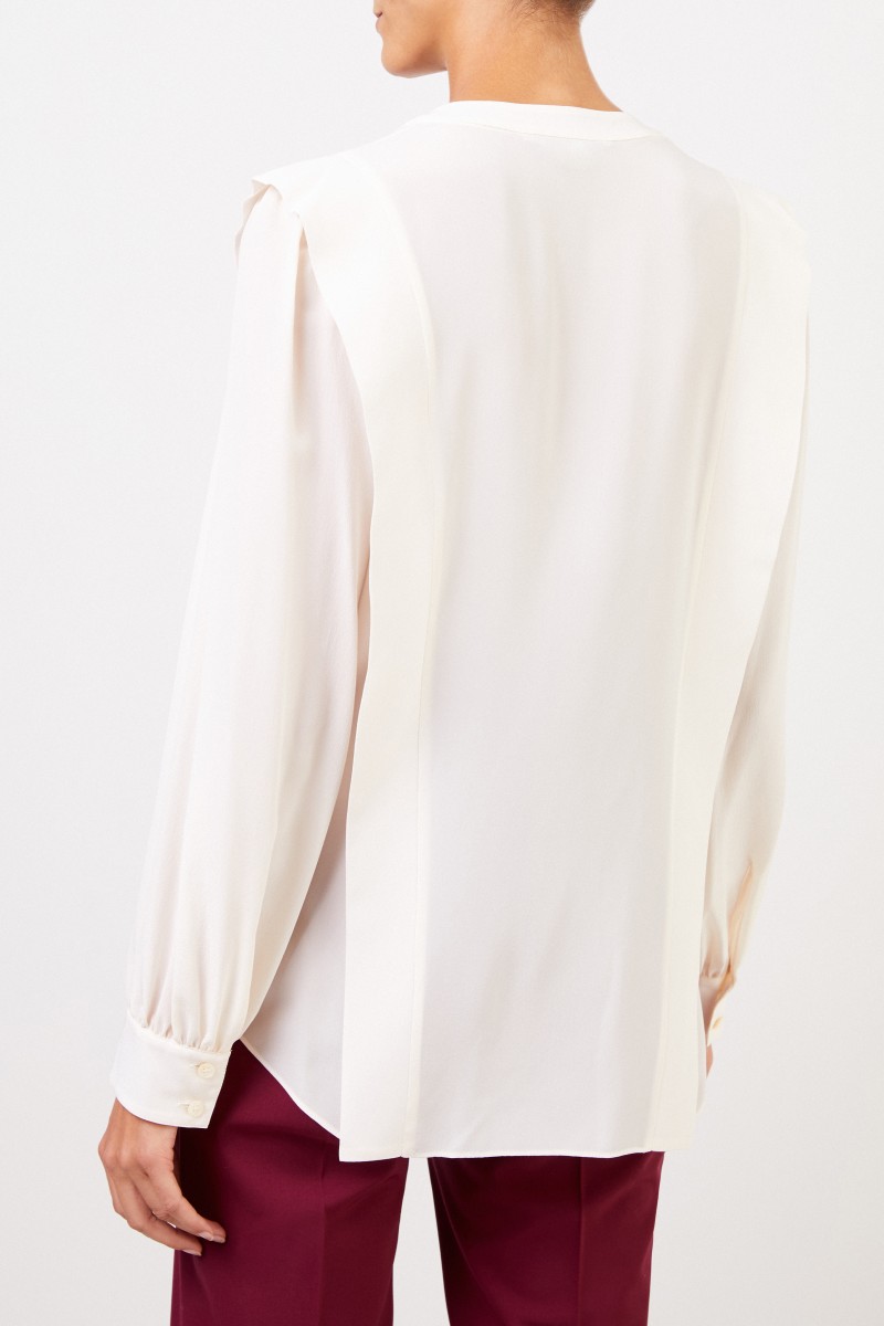 Stella McCartney Seidenbluse mit Schlitz Weiß