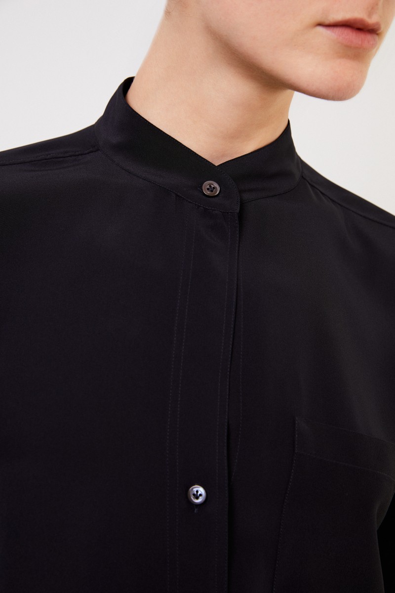 Robert Friedman Klassische Seidenbluse 'Natis' Schwarz
