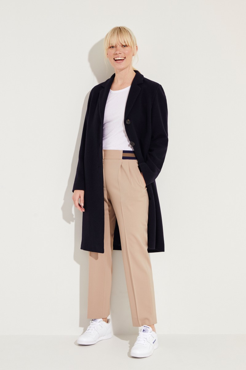 Woll-Hose mit elastischem Bund 'Irina' Beige