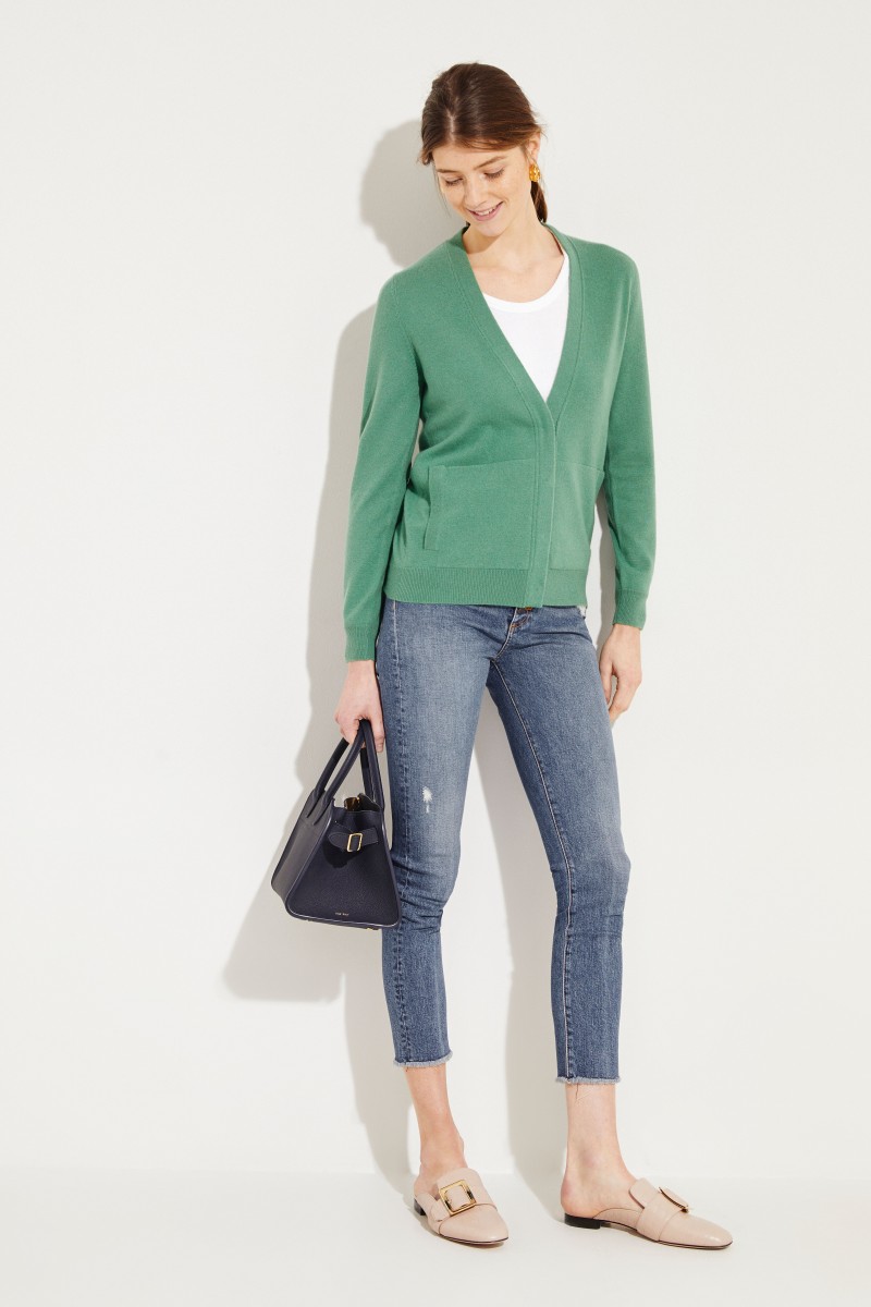 Cashmere-Cardigan Grün