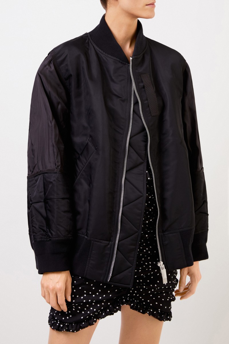 Sacai Bomber-Wolljacke Schwarz