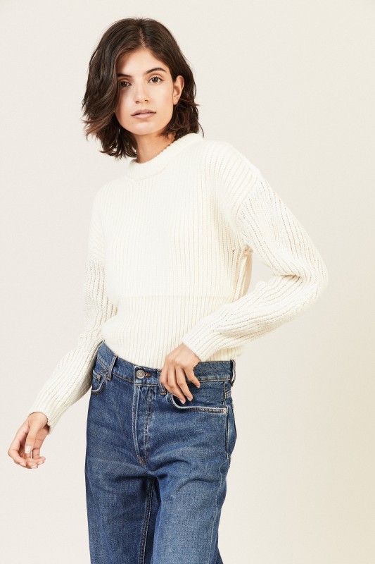 Woll-Seiden-Pullover Iconic Milk