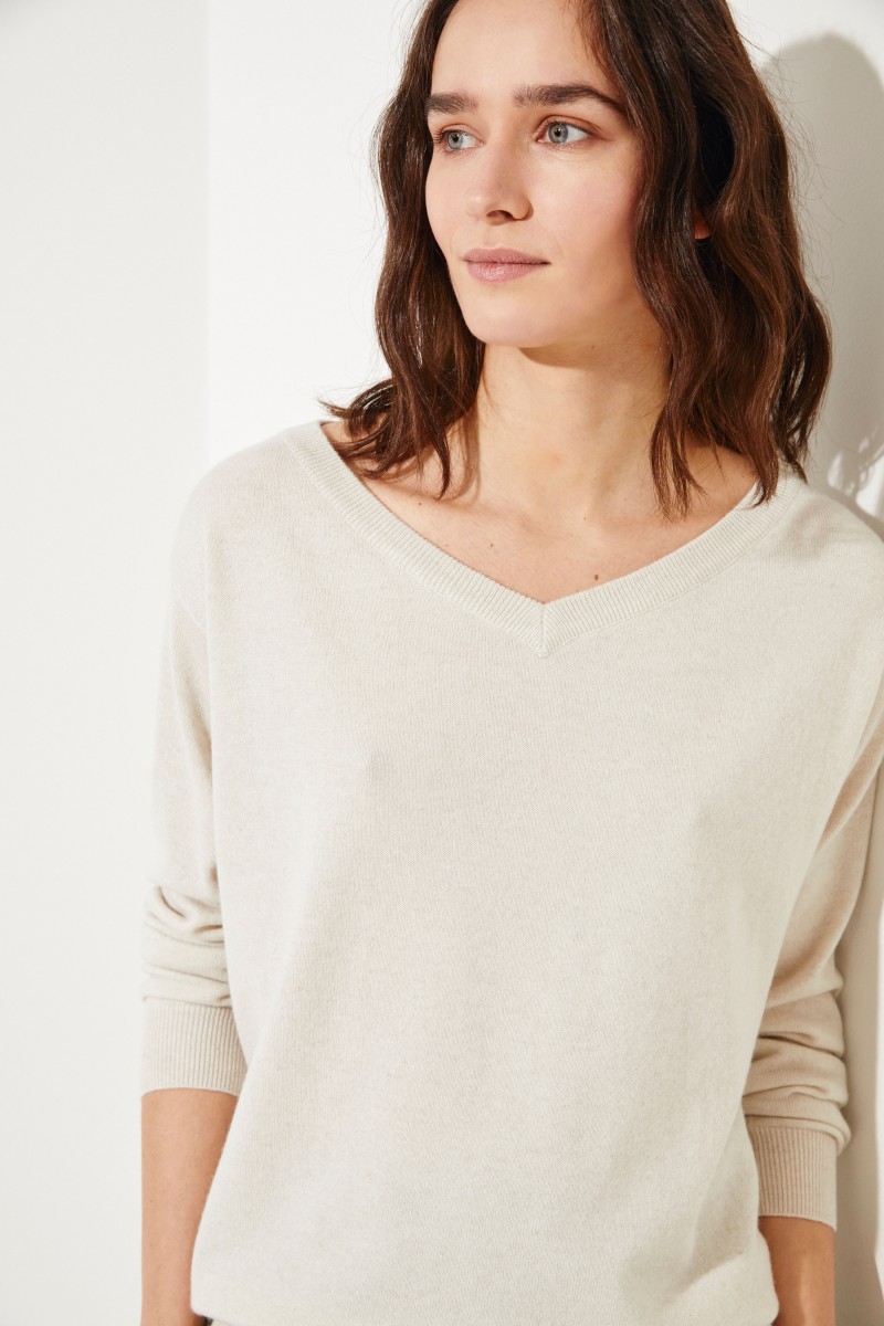 Cashmere-Pullover Beige