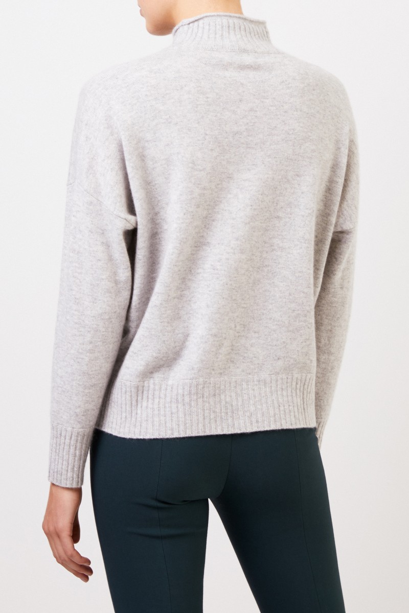 Allude Woll-Cashmere-Pullover mit Turtleneck Grau