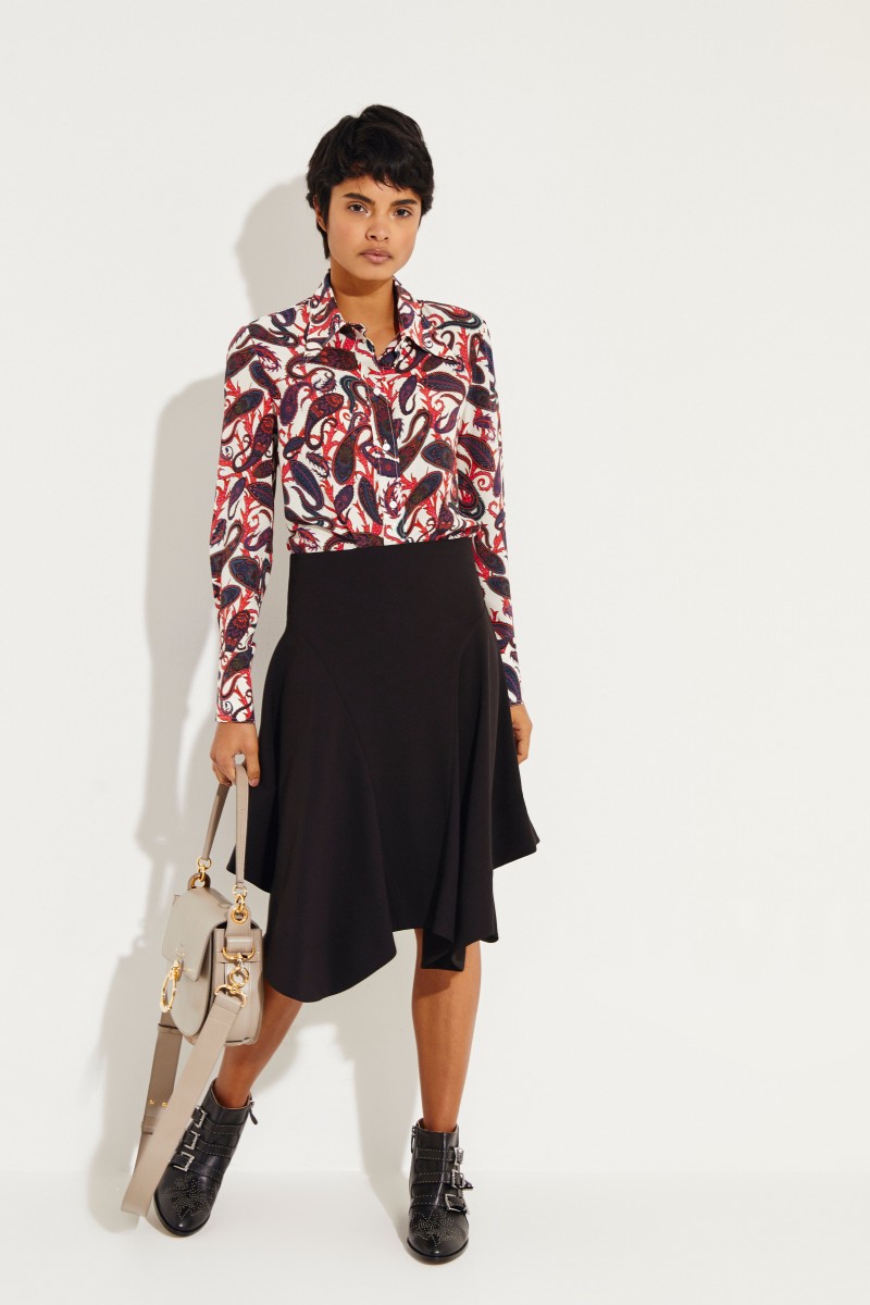 Gemusterte Seidenbluse Multi